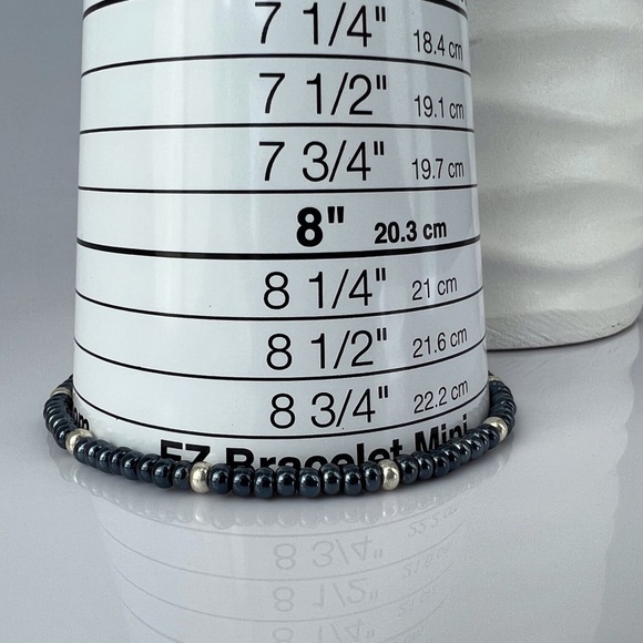 GUNMETAL Glass Beaded Anklet - Picture 5 of 11